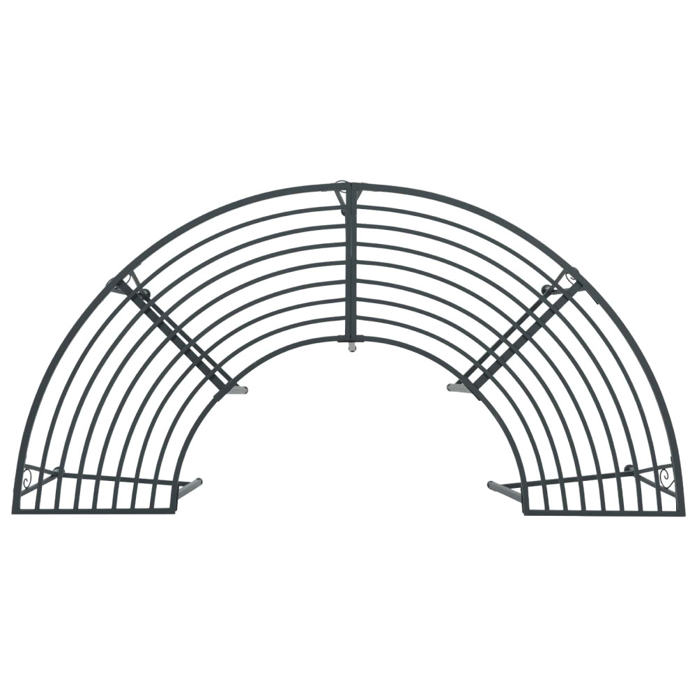 Produktbild för Trädbänk 4-Antal sittplatser 160 x 80 x 44 cm Stål Silvergrå