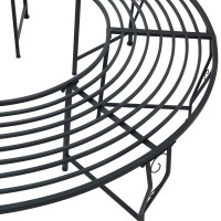 Produktbild för Trädbänk 8-Antal sittplatser Ø 160 x 44 cm Stål Svart Rund