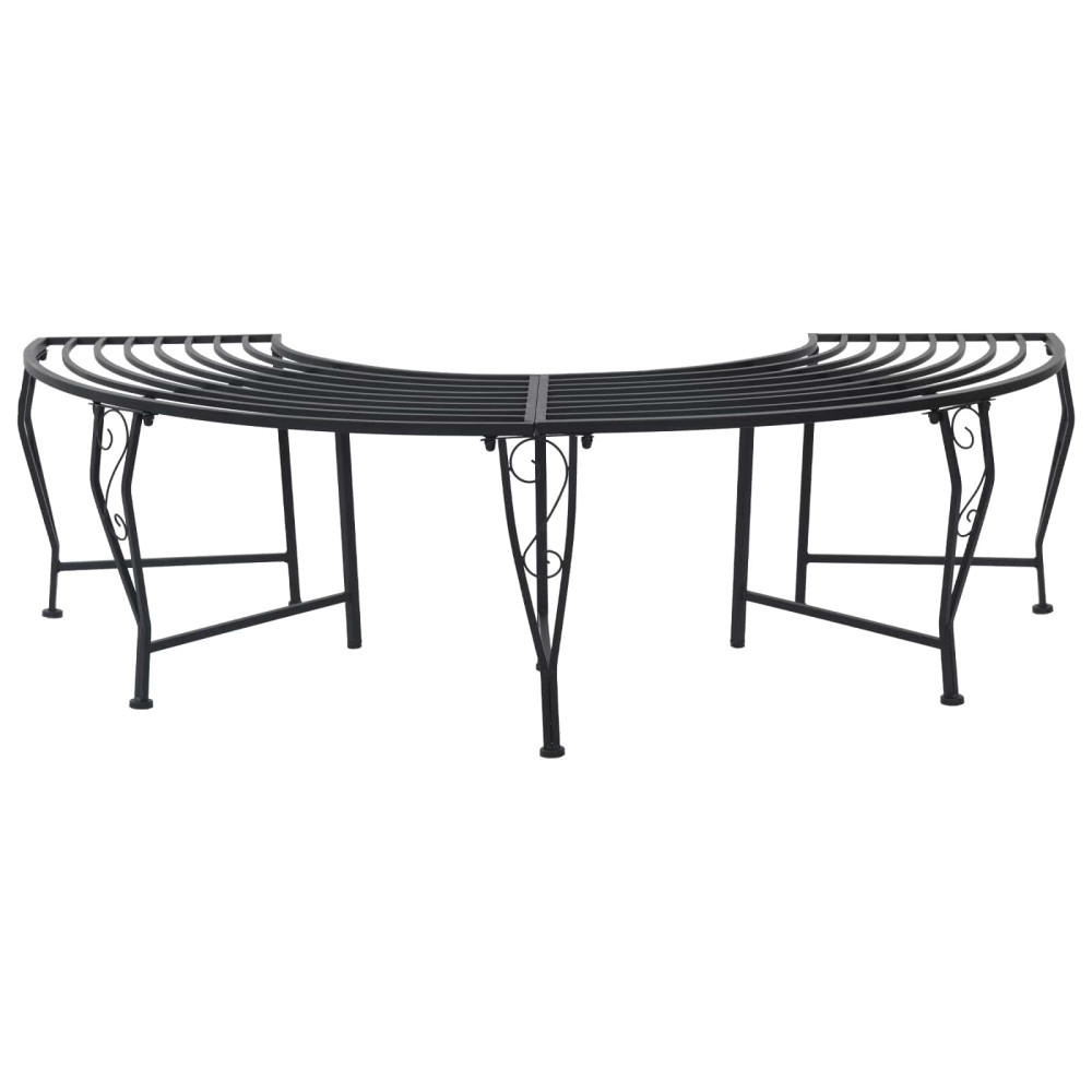 Produktbild för Trädbänk 4-Antal sittplatser 160 x 80 x 44 cm Stål Svart