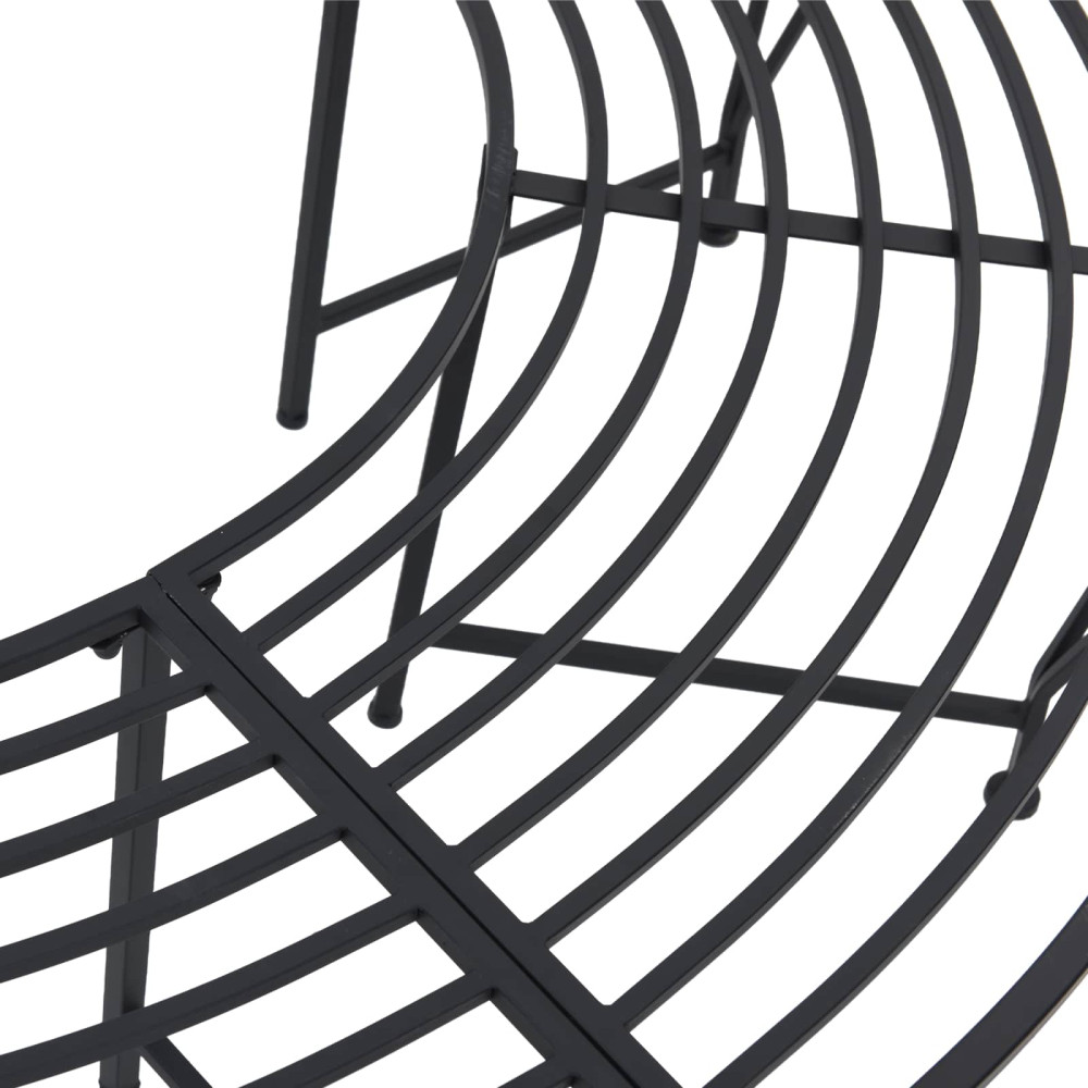 Produktbild för Trädbänk 4-Antal sittplatser 160 x 80 x 44 cm Stål Svart