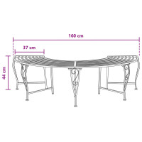 Produktbild för Trädbänk 4-Antal sittplatser 160 x 80 x 44 cm Stål Svart