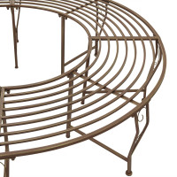 Produktbild för Trädbänk 8-Antal sittplatser Ø 160 x 44 cm Stål Antikbrun Rund