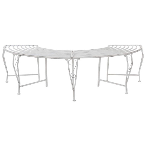 vidaXL Trädbänk 4-Antal sittplatser 160 x 80 x 44 cm Stål Antik vit