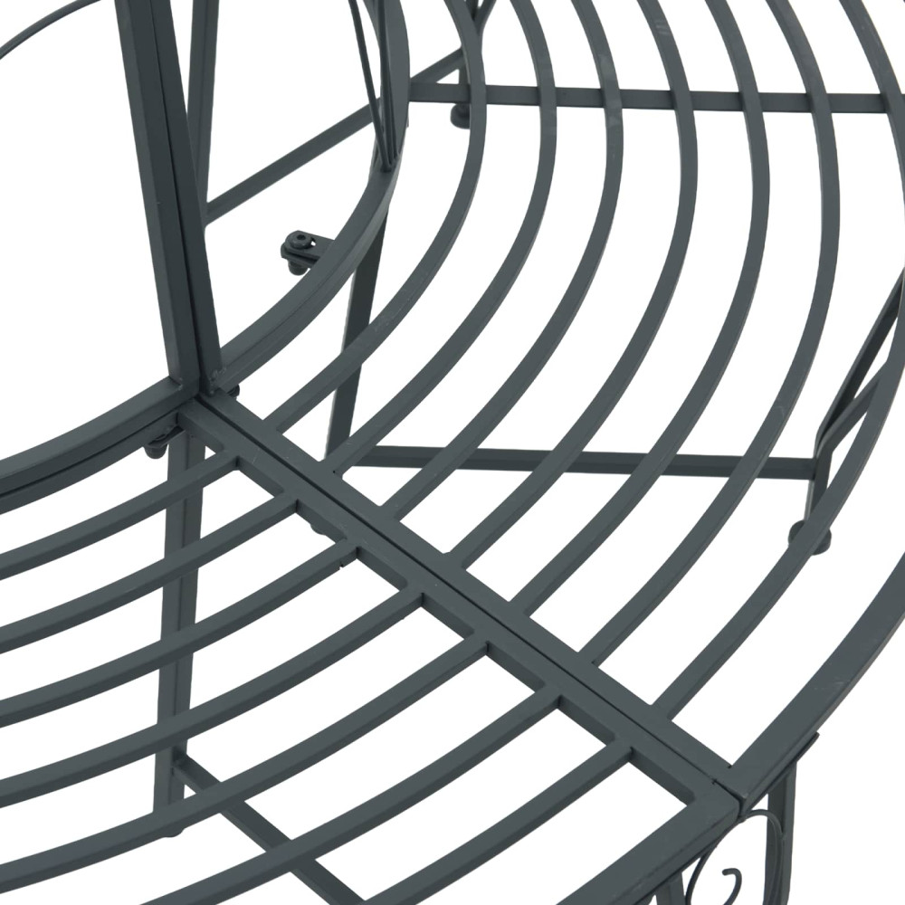 Produktbild för Trädbänk 8-Antal sittplatser Ø 160 x 89 cm Stål Silvergrå Rund