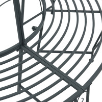Produktbild för Trädbänk 8-Antal sittplatser Ø 160 x 89 cm Stål Silvergrå Rund