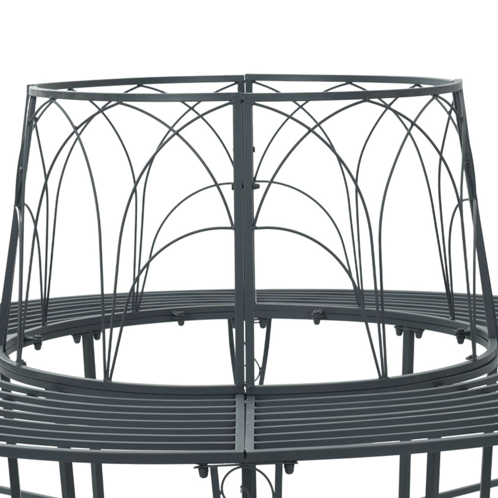 Produktbild för Trädbänk 8-Antal sittplatser Ø 160 x 89 cm Stål Silvergrå Rund