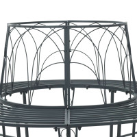 Produktbild för Trädbänk 8-Antal sittplatser Ø 160 x 89 cm Stål Silvergrå Rund