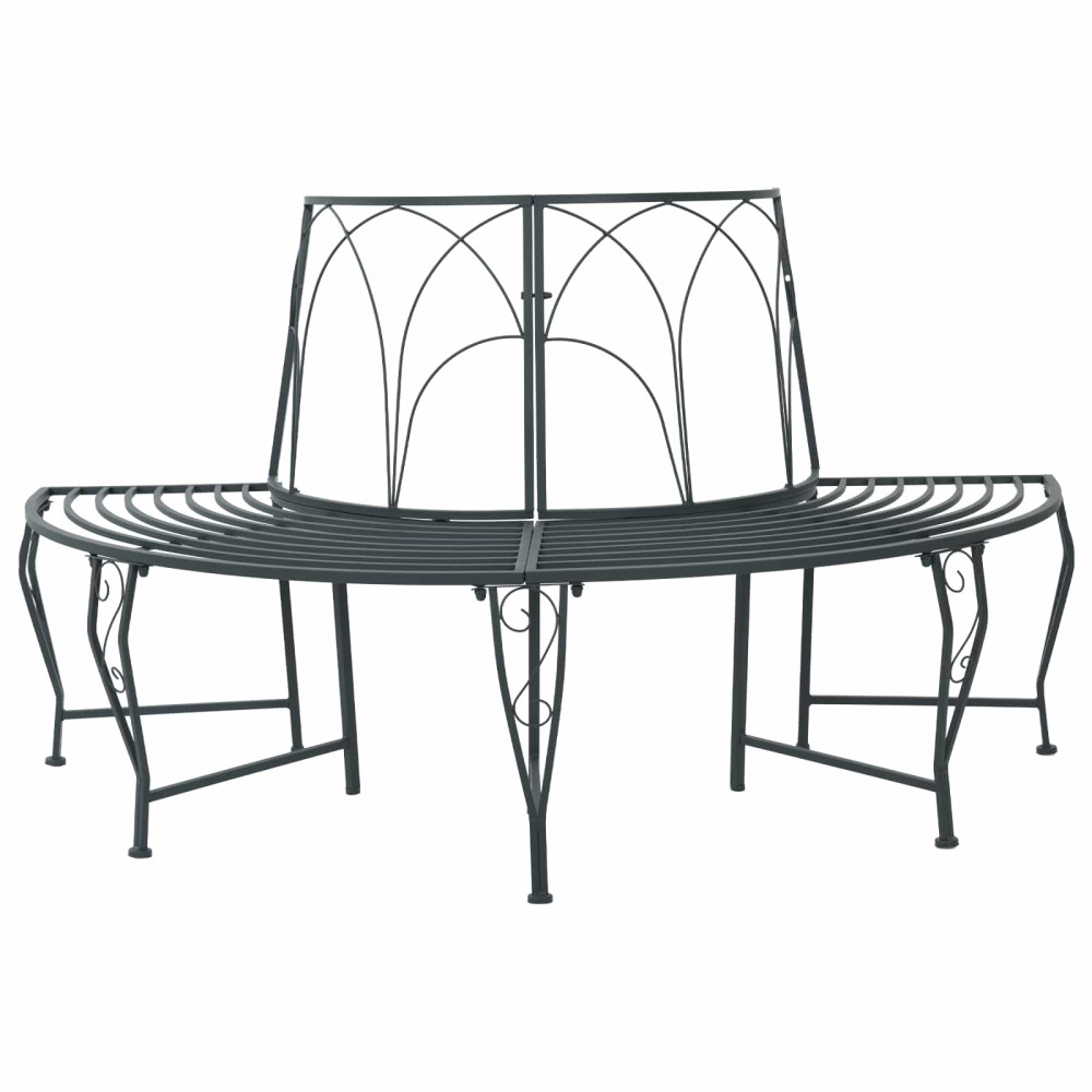 Produktbild för Trädbänk 4-Antal sittplatser 160 x 80 x 89 cm Stål Silvergrå