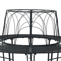 Produktbild för Trädbänk 8-Antal sittplatser Ø 160 x 89 cm Stål Svart Rund