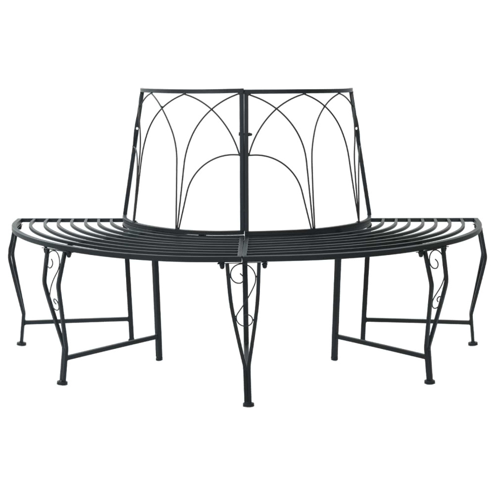 Produktbild för Trädbänk 4-Antal sittplatser 160 x 80 x 89 cm Stål Svart