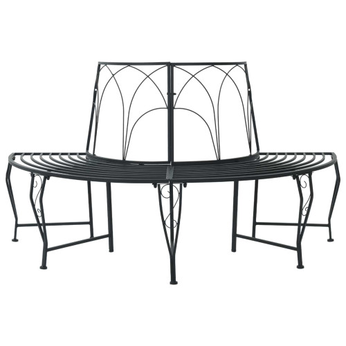 vidaXL Trädbänk 4-Antal sittplatser 160 x 80 x 89 cm Stål Svart