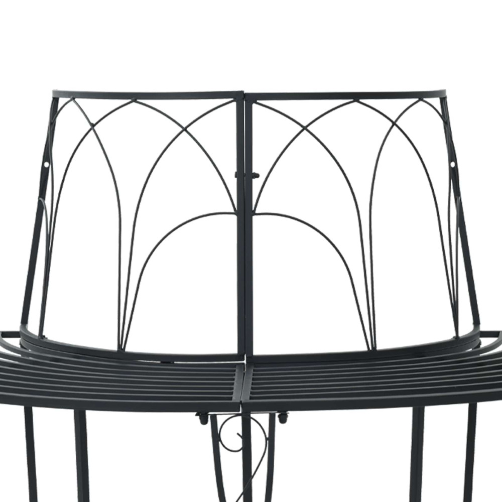 Produktbild för Trädbänk 4-Antal sittplatser 160 x 80 x 89 cm Stål Svart