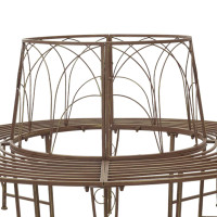 Produktbild för Trädbänk 8-Antal sittplatser Ø 160 x 89 cm Stål Antikbrun Rund