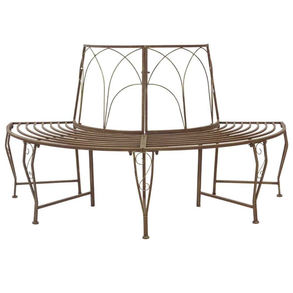 Produktbild för Trädbänk 4-Antal sittplatser 160 x 80 x 89 cm Stål Antikbrun