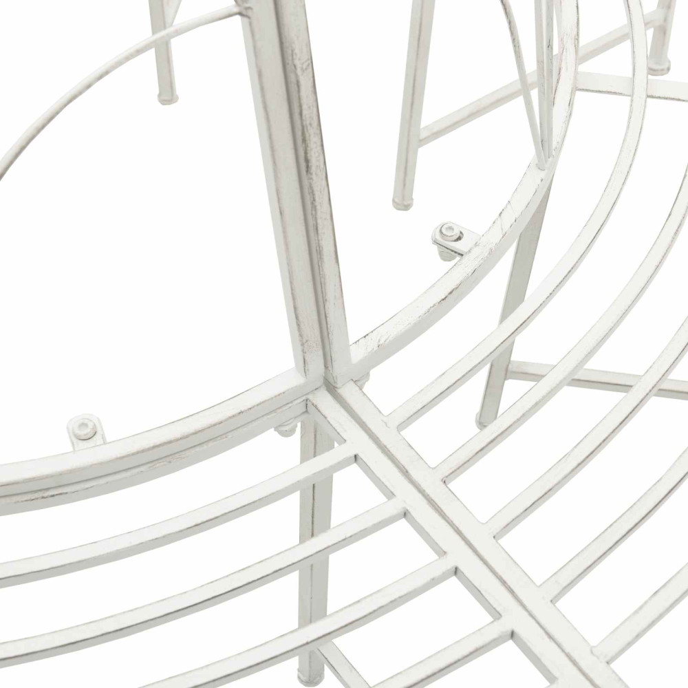 Produktbild för Trädbänk 8-Antal sittplatser Ø 160 x 89 cm Stål Antik vit Rund
