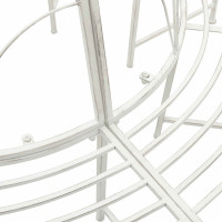 Produktbild för Trädbänk 8-Antal sittplatser Ø 160 x 89 cm Stål Antik vit Rund
