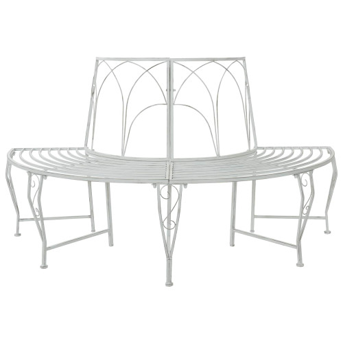vidaXL Trädbänk 4-Antal sittplatser 160 x 80 x 89 cm Stål Antik vit