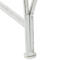 Produktbild för Trädbänk 4-Antal sittplatser 160 x 80 x 89 cm Stål Antik vit