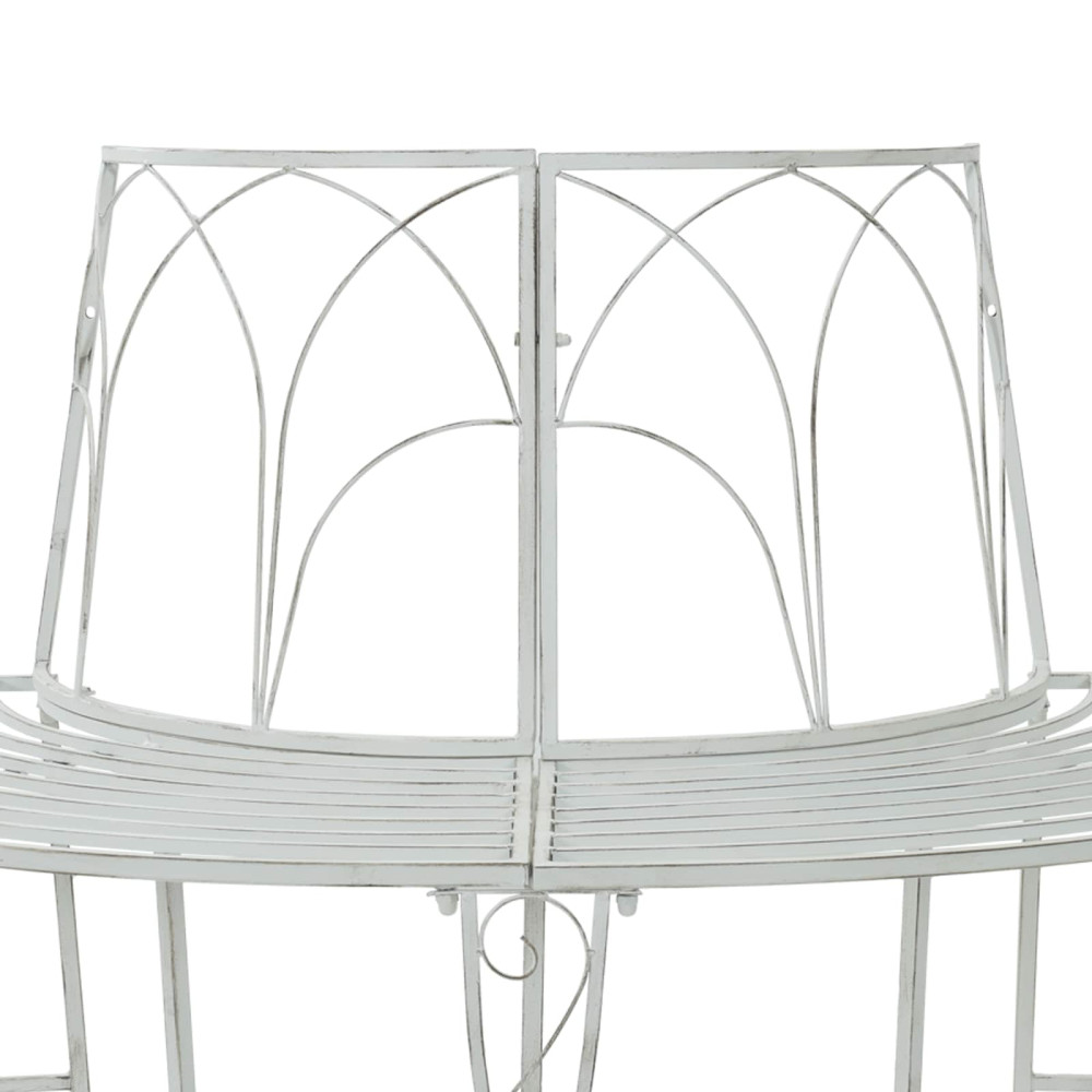 Produktbild för Trädbänk 4-Antal sittplatser 160 x 80 x 89 cm Stål Antik vit