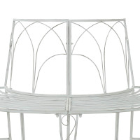 Produktbild för Trädbänk 4-Antal sittplatser 160 x 80 x 89 cm Stål Antik vit