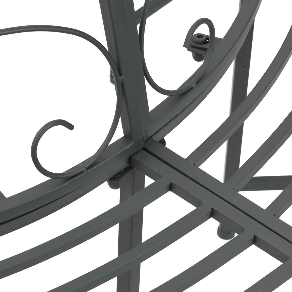 Produktbild för Trädbänk 8-Antal sittplatser Ø 160 x 89 cm Stål Silvergrå Rund