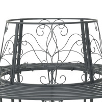 Produktbild för Trädbänk 8-Antal sittplatser Ø 160 x 89 cm Stål Silvergrå Rund