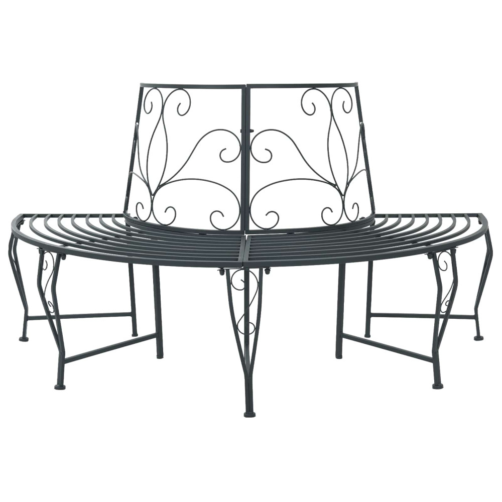 Produktbild för Trädbänk 4-Antal sittplatser 160 x 80 x 89 cm Stål Silvergrå