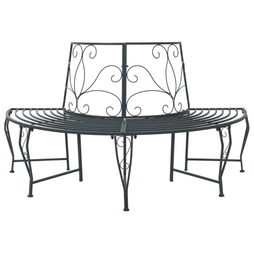 vidaXL Trädbänk 4-Antal sittplatser 160 x 80 x 89 cm Stål Silvergrå