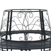 Produktbild för Trädbänk 8-Antal sittplatser Ø 160 x 89 cm Stål Svart Rund