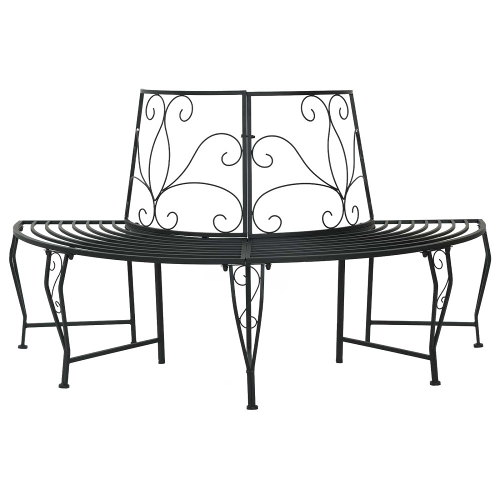 Produktbild för Trädbänk 4-Antal sittplatser 160 x 80 x 89 cm Stål Svart