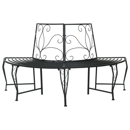 vidaXL Trädbänk 4-Antal sittplatser 160 x 80 x 89 cm Stål Svart