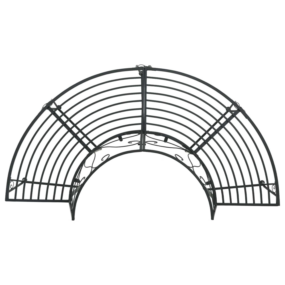 Produktbild för Trädbänk 4-Antal sittplatser 160 x 80 x 89 cm Stål Svart