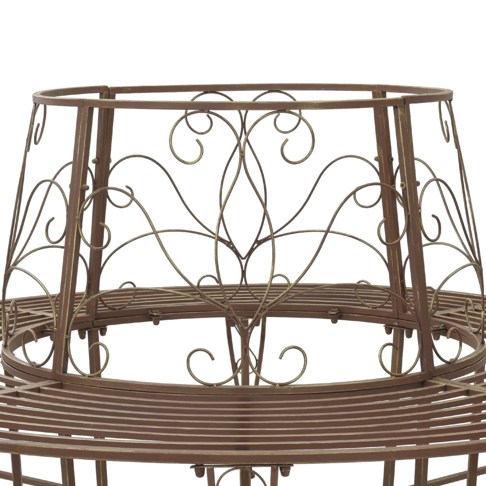 Produktbild för Trädbänk 8-Antal sittplatser Ø 160 x 89 cm Stål Antikbrun Rund