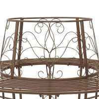 Produktbild för Trädbänk 8-Antal sittplatser Ø 160 x 89 cm Stål Antikbrun Rund