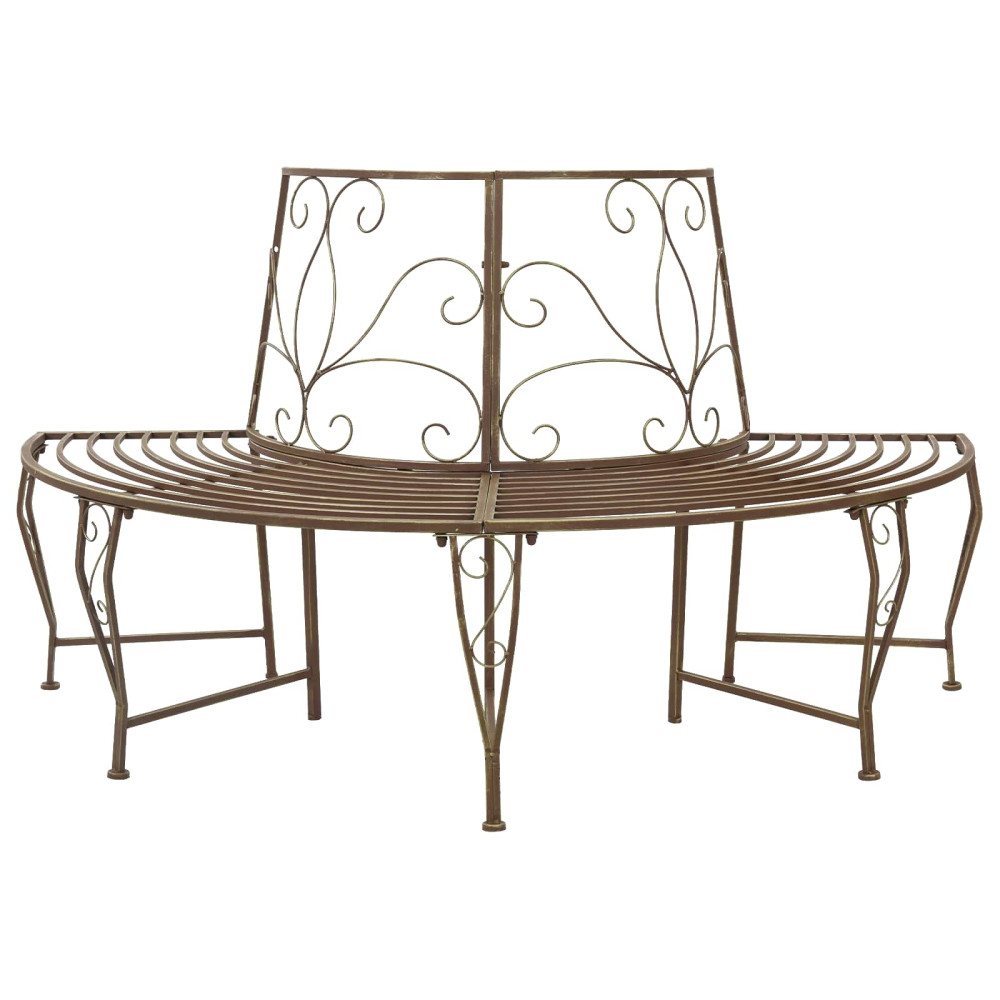 Produktbild för Trädbänk 4-Antal sittplatser 160 x 80 x 89 cm Stål Antikbrun