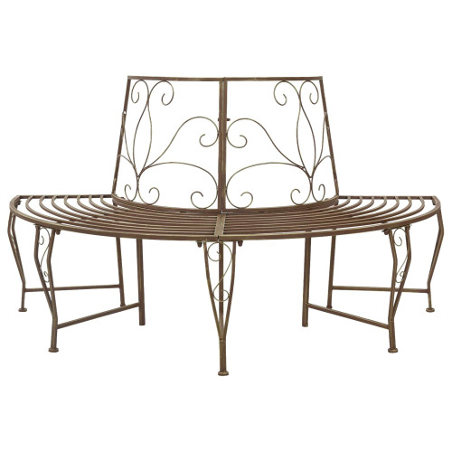 vidaXL Trädbänk 4-Antal sittplatser 160 x 80 x 89 cm Stål Antikbrun
