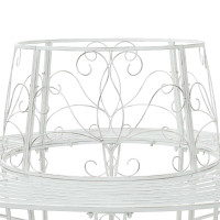 Produktbild för Trädbänk 8-Antal sittplatser Ø 160 x 89 cm Stål Antik vit Rund