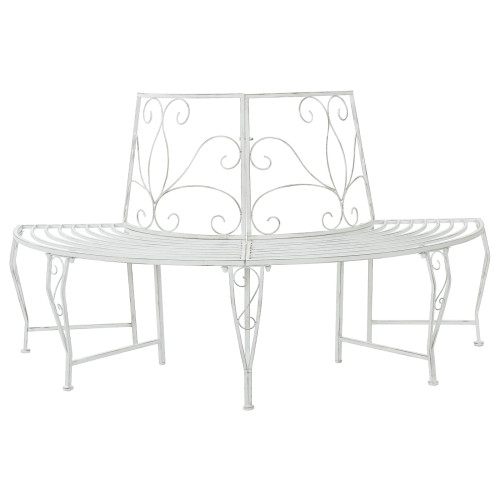 vidaXL Trädbänk 4-Antal sittplatser 160 x 80 x 89 cm Stål Antik vit