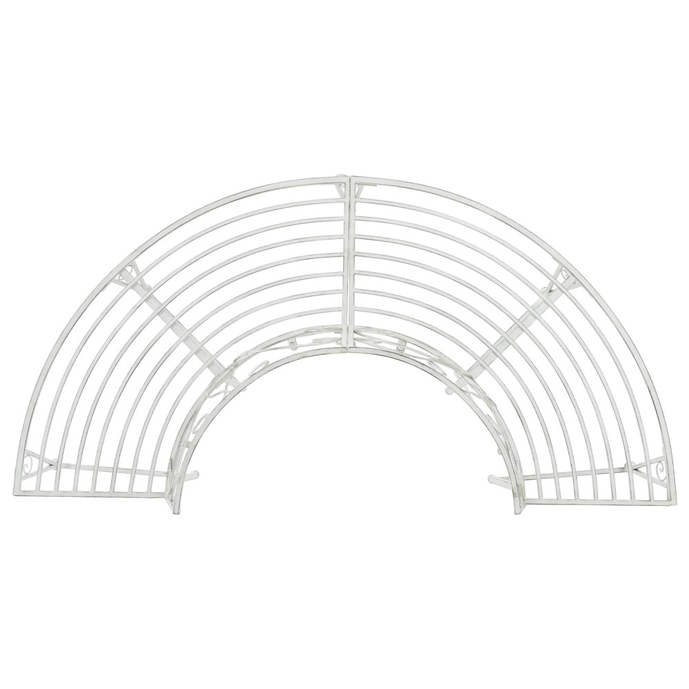 Produktbild för Trädbänk 4-Antal sittplatser 160 x 80 x 89 cm Stål Antik vit