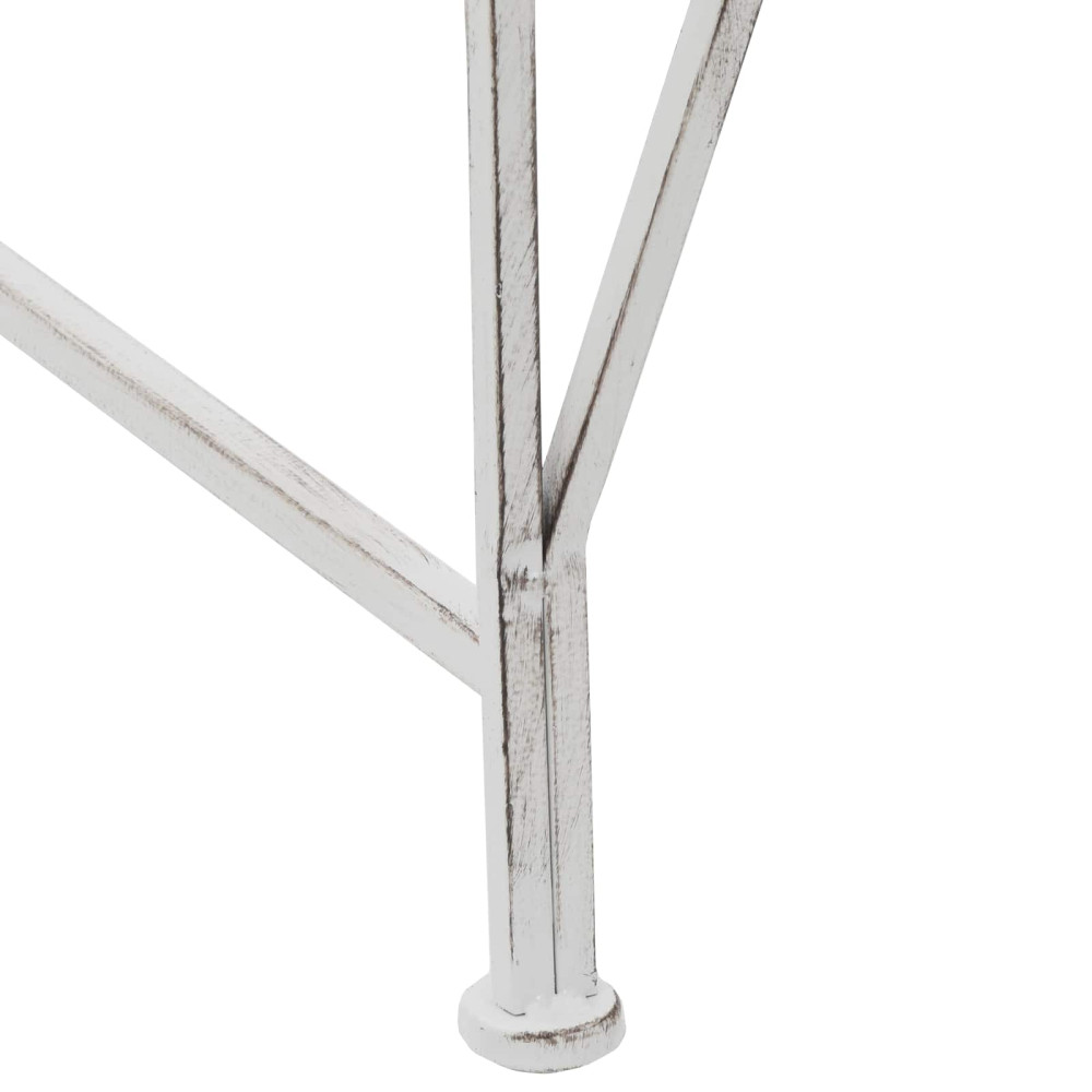 Produktbild för Trädbänk 4-Antal sittplatser 160 x 80 x 89 cm Stål Antik vit