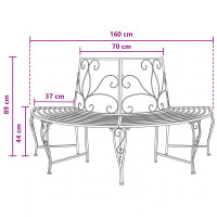 Produktbild för Trädbänk 4-Antal sittplatser 160 x 80 x 89 cm Stål Antik vit