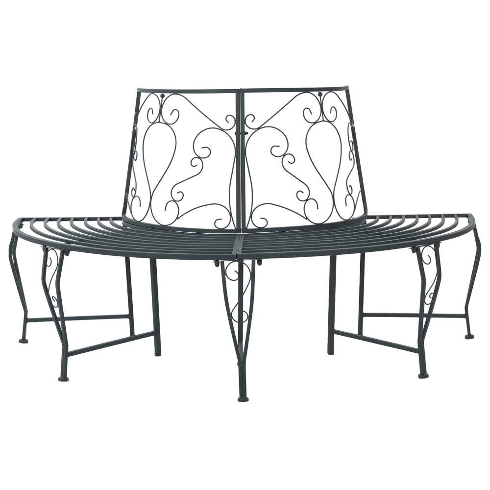 Produktbild för Trädbänk 4-Antal sittplatser 160 x 80 x 89 cm Stål Silvergrå