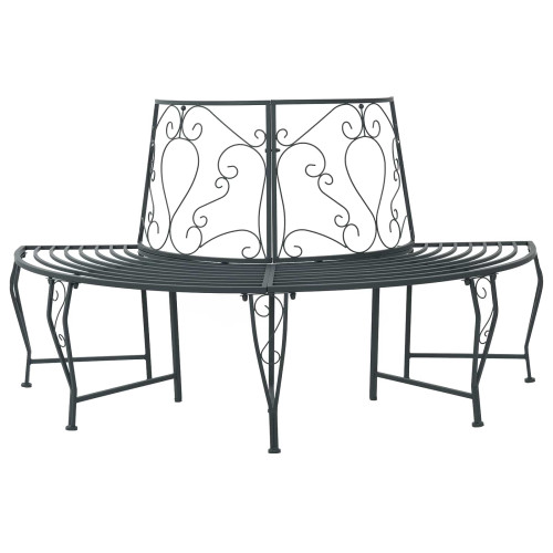 vidaXL Trädbänk 4-Antal sittplatser 160 x 80 x 89 cm Stål Silvergrå