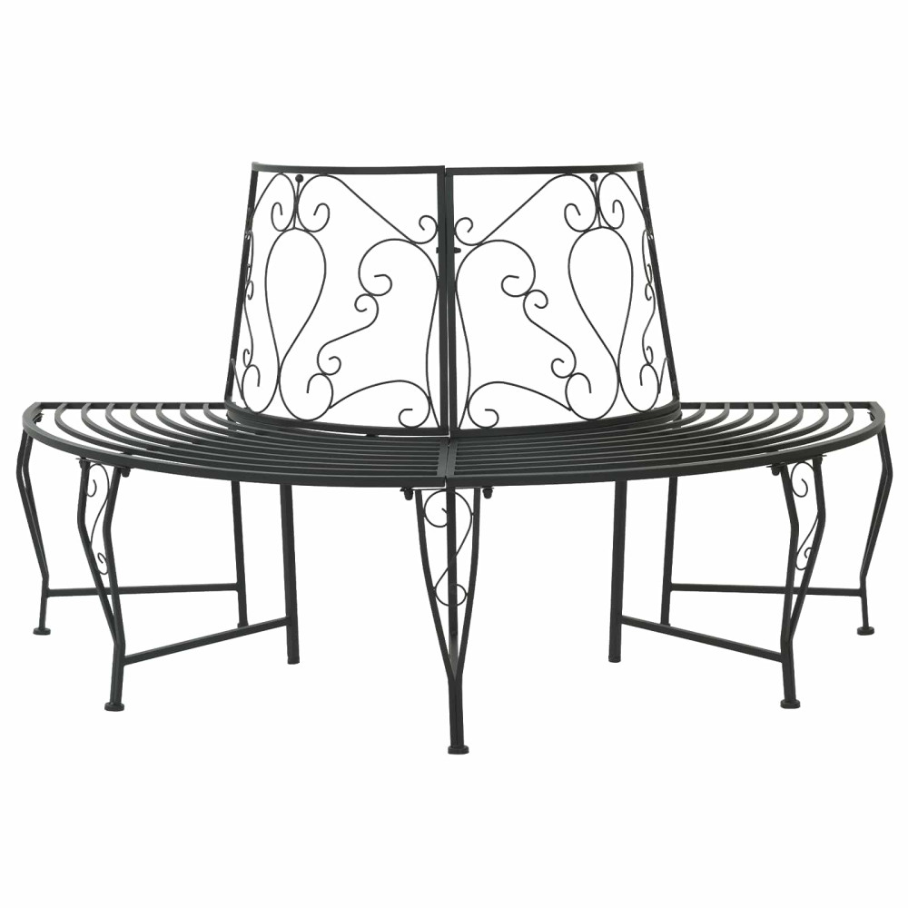 Produktbild för Trädbänk 4-Antal sittplatser 160 x 80 x 89 cm Stål Svart