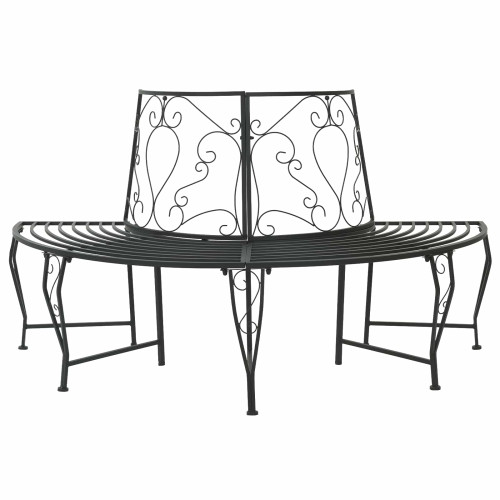 vidaXL Trädbänk 4-Antal sittplatser 160 x 80 x 89 cm Stål Svart