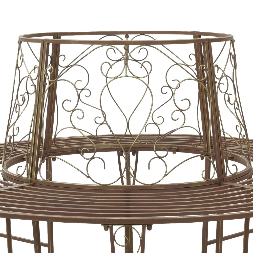 Produktbild för Trädbänk 8-Antal sittplatser Ø 160 x 89 cm Stål Antikbrun Rund