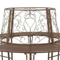Produktbild för Trädbänk 8-Antal sittplatser Ø 160 x 89 cm Stål Antikbrun Rund