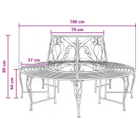 Produktbild för Trädbänk 8-Antal sittplatser Ø 160 x 89 cm Stål Antikbrun Rund