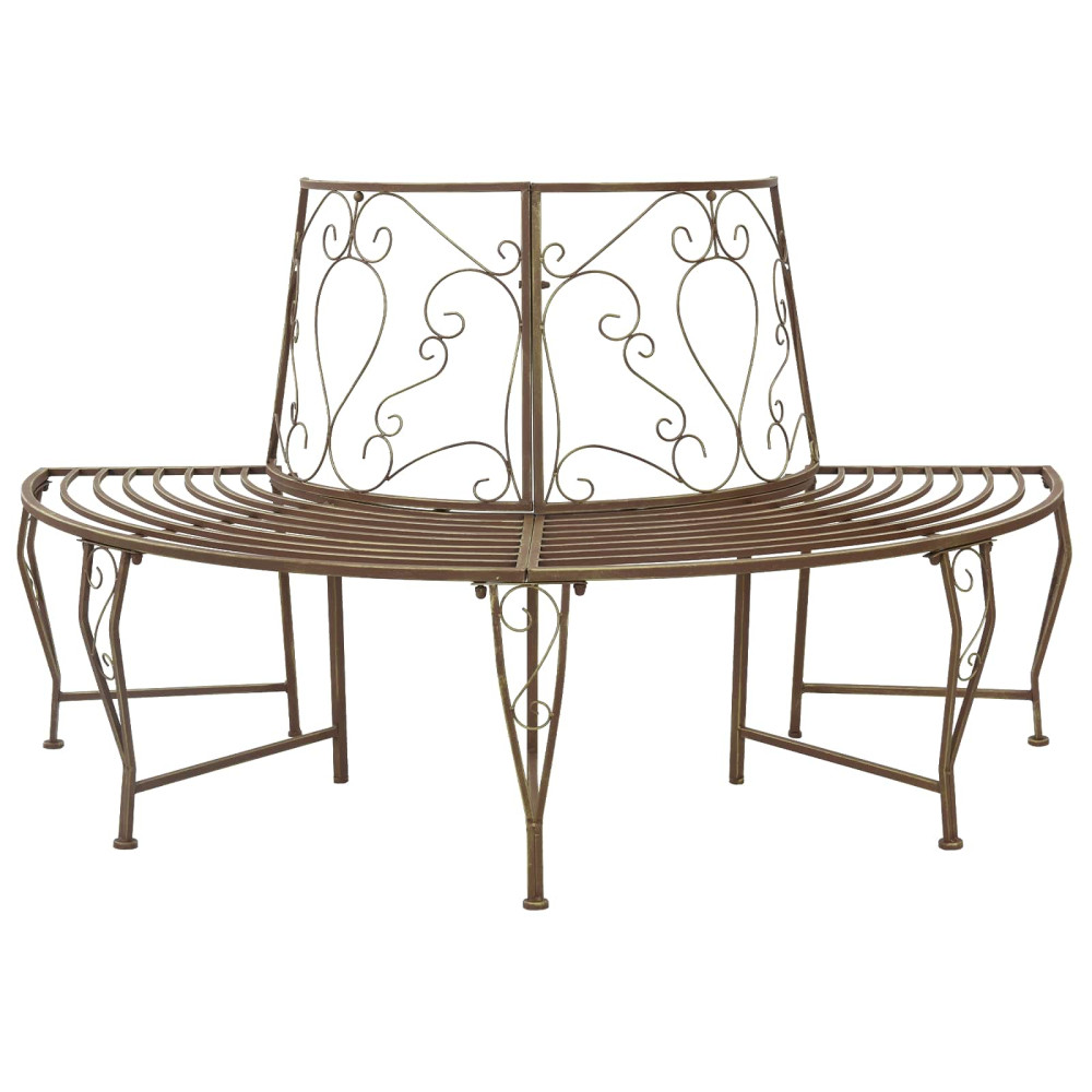 Produktbild för Trädbänk 4-Antal sittplatser 160 x 80 x 89 cm Stål Antikbrun