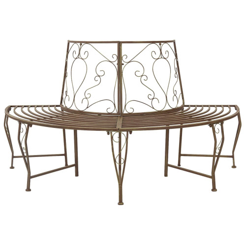 vidaXL Trädbänk 4-Antal sittplatser 160 x 80 x 89 cm Stål Antikbrun